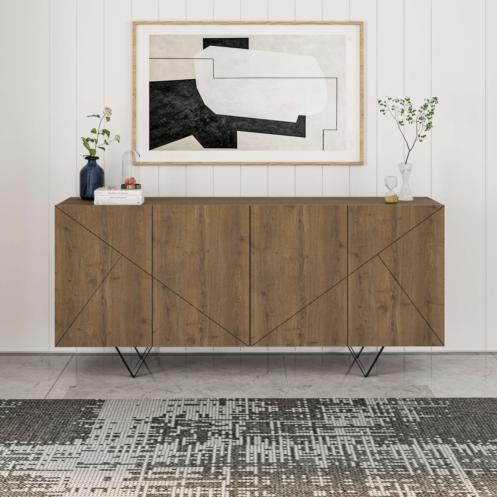 Jakomen Sideboard, 180cm, Wood & Metal, HITIT