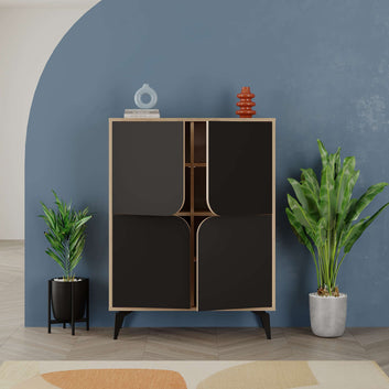 Spark Cabinet, Oak and Black