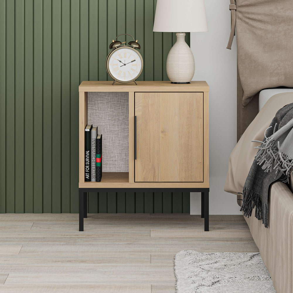 GLYNN Nightstand – Oak Wood - Karrari