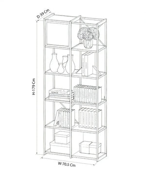 VALE MIDI BOOKCASE WITH DOOR SET 18 MM - Karrari