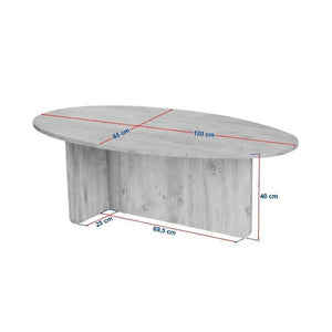 Orbital Travertine-Style Oval Coffee Table - Karrari