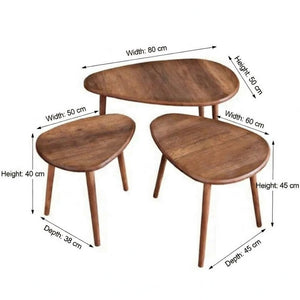 Trio Organic Nesting Coffee Tables | Walnut Finish & Pinotex Legs - Karrari
