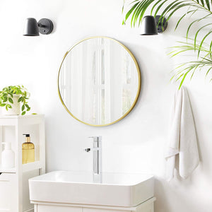 Round Wall Mirror - Gold Metal Frame - Karrari