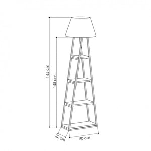 Modern Black Floor Lamp with Shelves