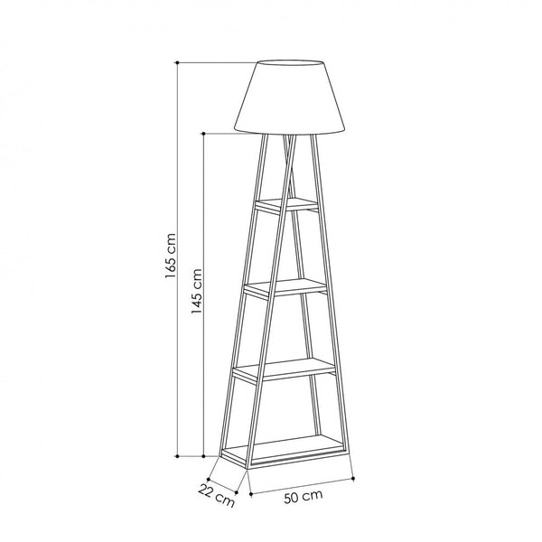 Modern Black Floor Lamp with Shelves