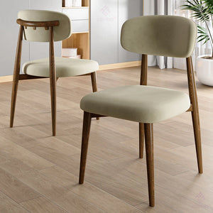 LAOS Dining Chairs - Metal & Wood Finish (Set of 2)