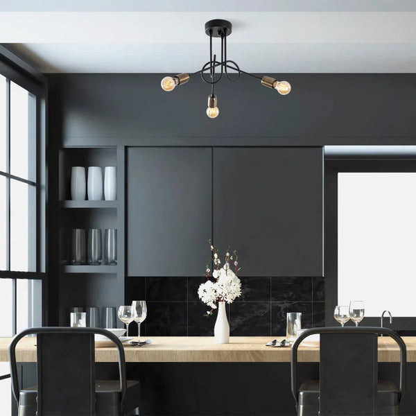 Metal Pendant Lamp With Rod Design