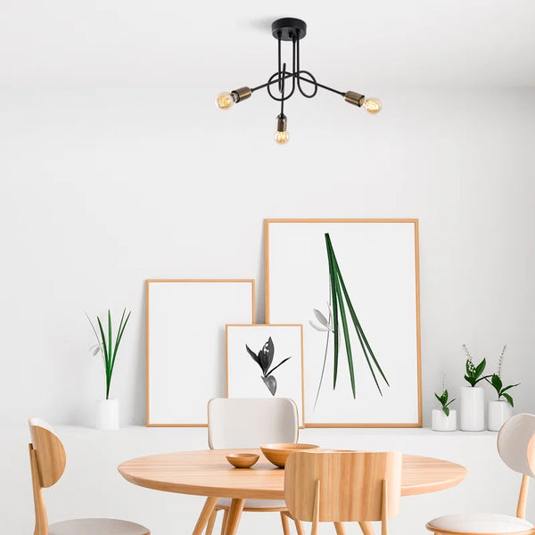 Metal Pendant Lamp With Rod Design