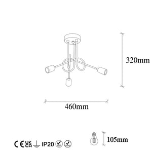 Metal Pendant Lamp With Rod Design