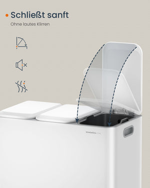 3-in-1 Pedal Recycling Bin (3×15L Compartments) - Karrari