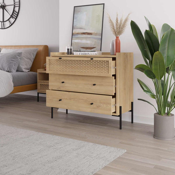 Naive Oak Finish 3-Drawer Chest - Karrari