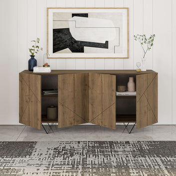 Jakomen Sideboard, 180cm, Wood & Metal, HITIT