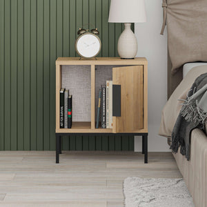 GLYNN Nightstand – Oak Wood - Karrari