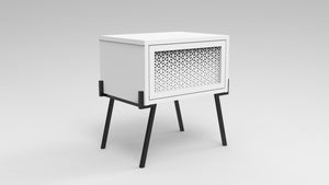 Wooden Side Table with Door