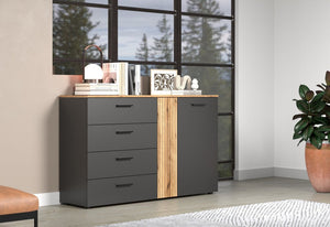 Esteban Chest in Anthracite / Coast Evoke Oak Finish