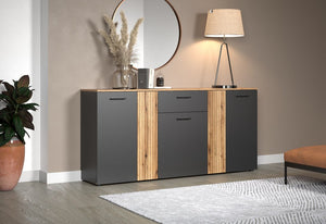 Esteban Chest – Anthracite & Coast Evoke Oak Melamine