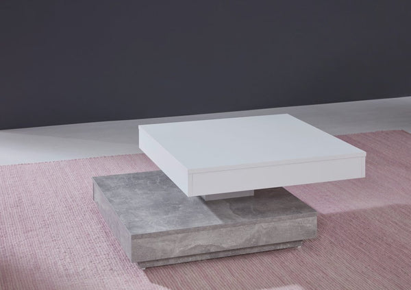 Universal Coffee Table in Cement Grey / White