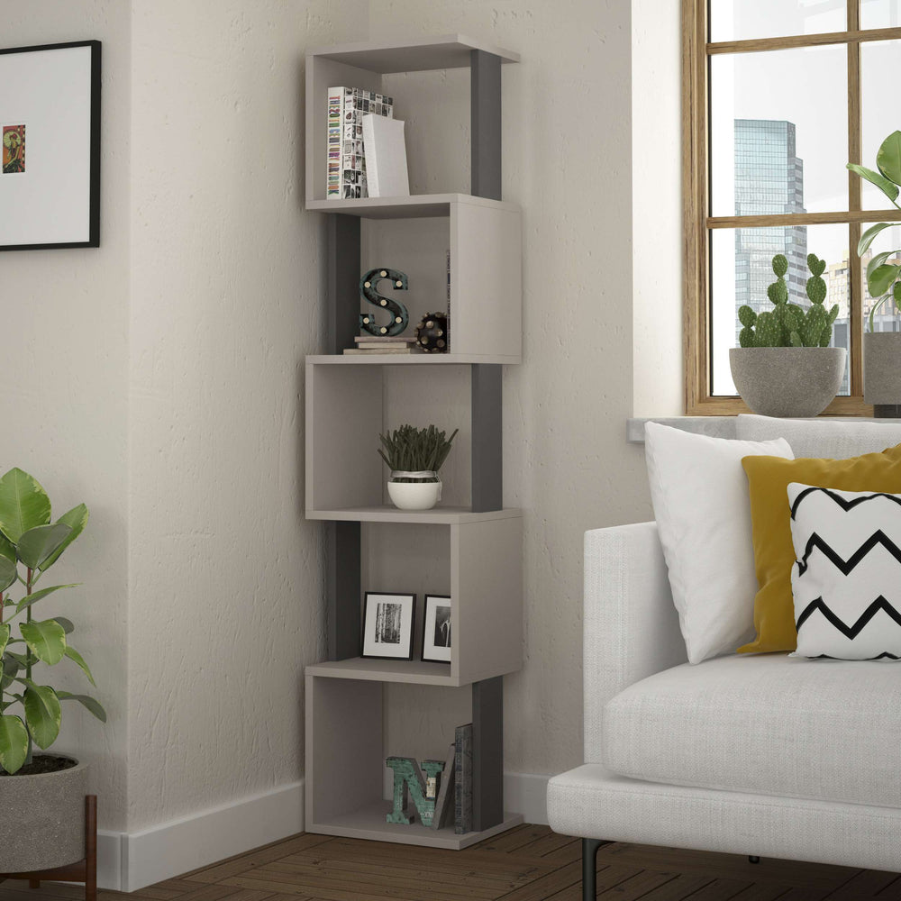 PIRI Freestanding Bookcase – Anthracite & Mocha - Karrari