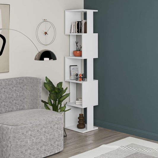 Unique and Elegant freestanding bookcase, 35 x 30 x 161, White