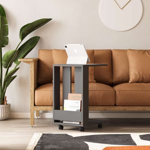 C-Shaped Side Table with Wheels - Karrari