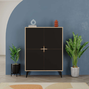 Spark Cabinet, Oak and Black