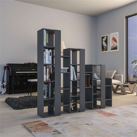 Lift Bookcase, Room Divider, Wood, Grey