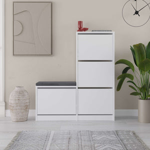 DUDE Shoe Cabinet with Compartments & Bench - Karrari