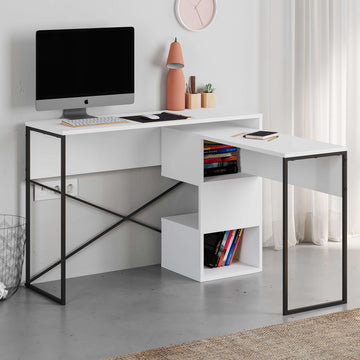 Badau Nesting Working Table - 110x37.2x77 - White, Left or Right