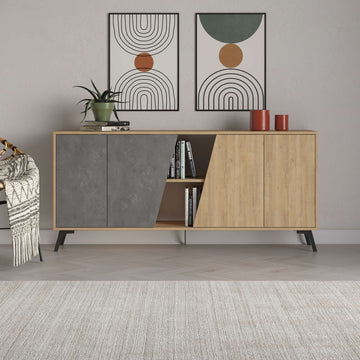 Fiona Console, 180cm, Sapphire Oak-Retro Grey