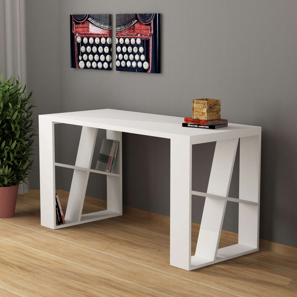 Colmar Desk, Wood, White - Karrari
