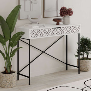Elegant White Console Table - Karrari