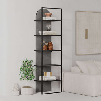 Archy Bookcase, h 180 w 53 d 31.7, Grey