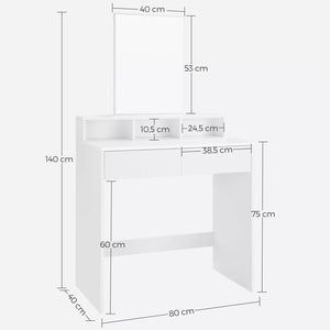 Dressing Table – Large Mirror, Drawers & Compartments - Karrari