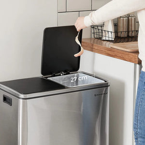 Double Rubbish Bin – Waste & Recycling, Metal Pedal