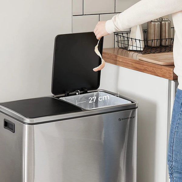 Double Rubbish Bin – Waste & Recycling, Metal Pedal