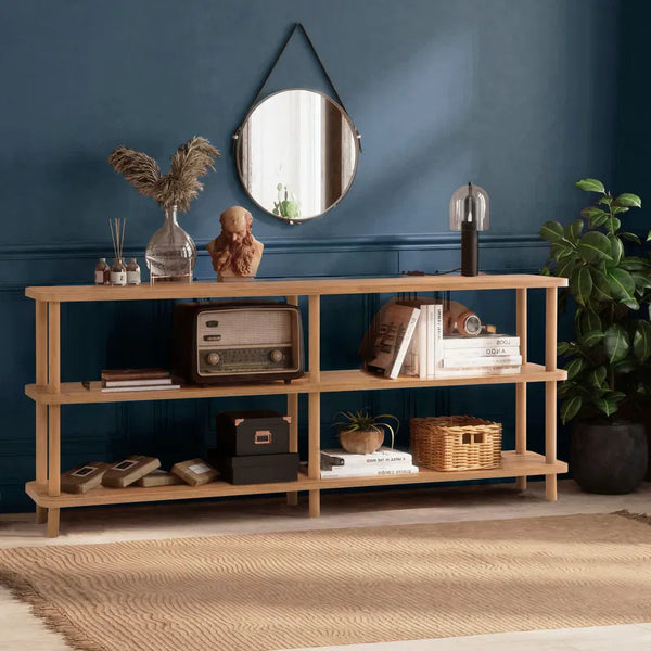 Zen Atlantic Triple-Tier Bookshelf – Natural Pine Melamine - Karrari