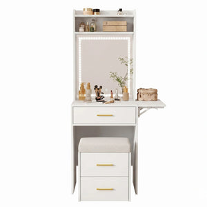3-in-1 Vanity Desk with Lighted Mirror & Chair - Karrari