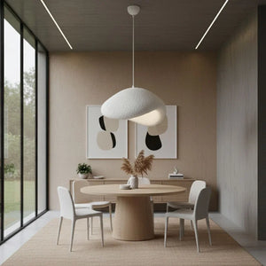Luna-30-Nua Ceiling Light – White Fiberglass & Metal (42x37x22cm)