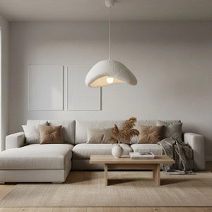 Luna-30-Nua Ceiling Light – White Fiberglass & Metal (42x37x22cm)