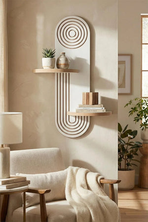 Modern Geometric Design with Two Shelves Lightweight