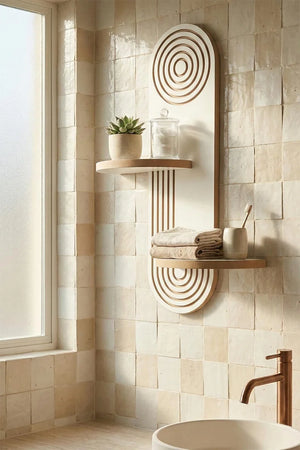 Modern Geometric Design with Two Shelves Lightweight