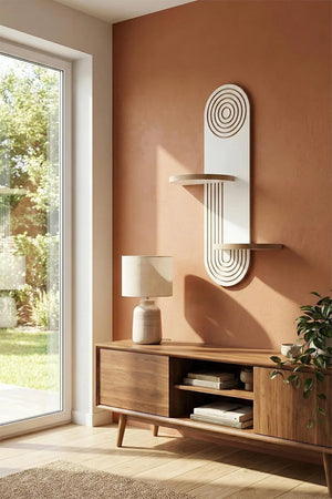 Modern Geometric Design with Two Shelves Lightweight
