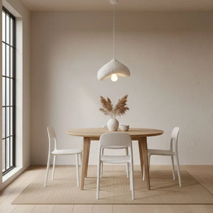 Luna-30-Nua Ceiling Light – White Fiberglass & Metal (30x21x16cm)