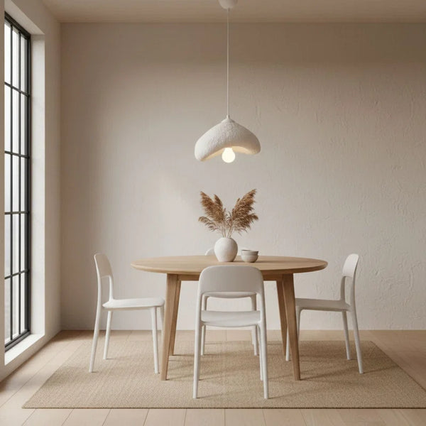 Luna-30-Nua Ceiling Light – White Fiberglass & Metal (30x21x16cm)