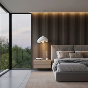 Luna-30-Nua Ceiling Light – White Fiberglass & Metal (30x21x16cm)