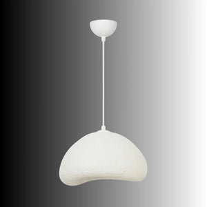 Luna-30-Nua Ceiling Light – White Fiberglass & Metal (30x21x16cm)