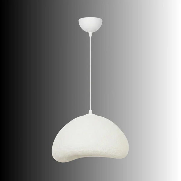 Luna-30-Nua Ceiling Light – White Fiberglass & Metal (30x21x16cm)