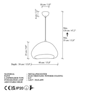 White Pendant Lamp (40x38x25cm)