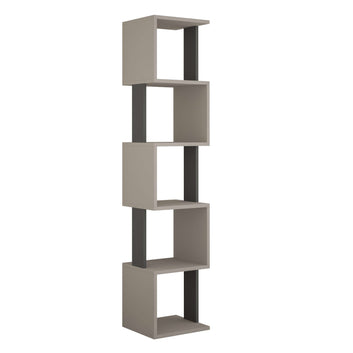 Unique and Elegant freestanding bookcase, 35 x 30 x 161, Antrachite & Mocca