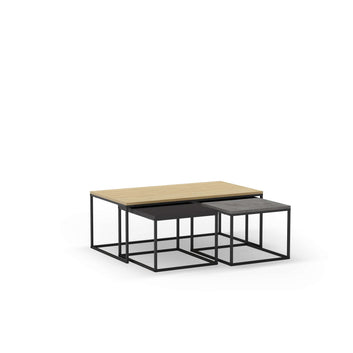 Camelia Coffee Table, Oak Grey & Black, Wood and Metal